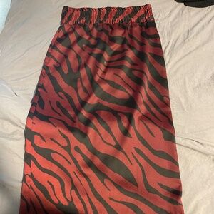 Zara zebra print satin feel skirt